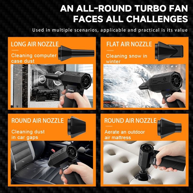 BLWR 101 Mini Portable Turbo Air Fan Blower/Handheld Cleaner & Hairdryer